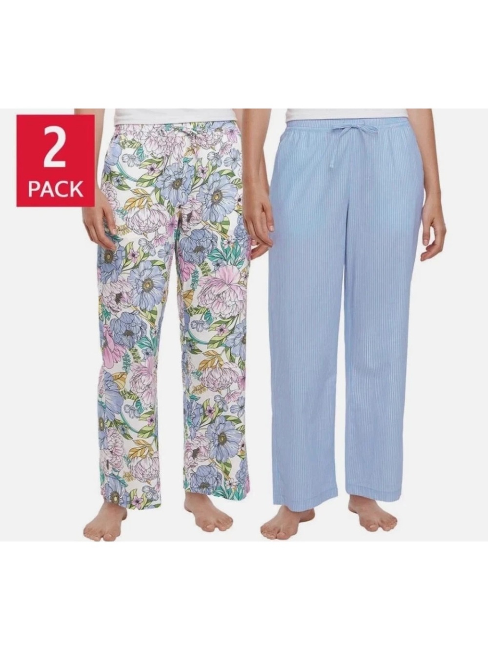 GAP Floral and Light Blue Striped Pajama Pants Set